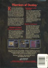 Ultima V- Warriors of Destiny Box Artwork Rear