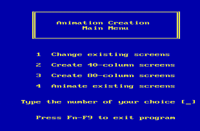 Animation Creation DOS Game