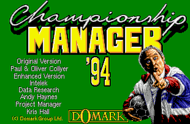 Championship Manager '94 DOS Game