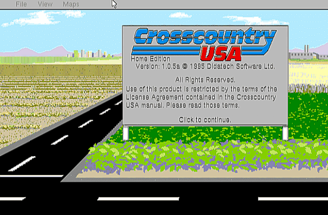 Crosscountry USA DOS Game