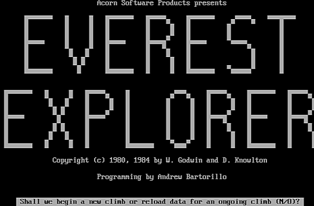 Everest Explorer DOS Game
