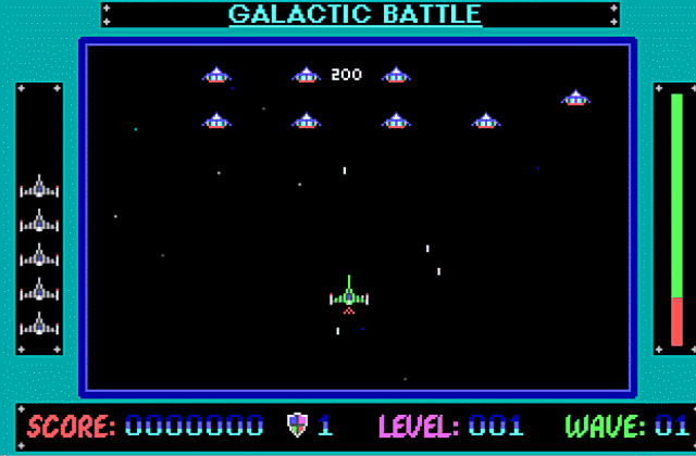 Galactic Battle DOS Game