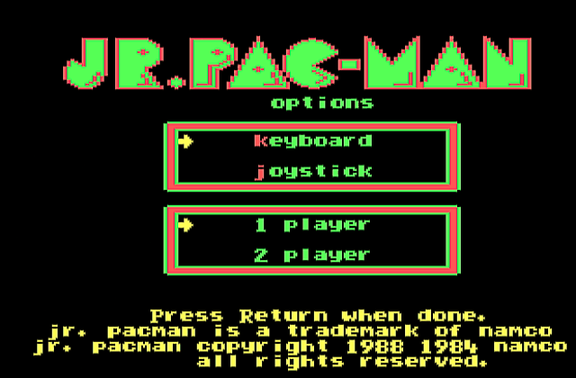 Jr. Pac-Man DOS Game