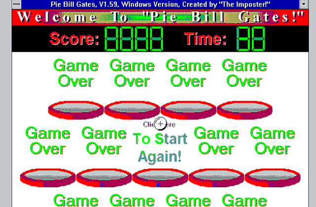 Pie Bill Gates DOS Game