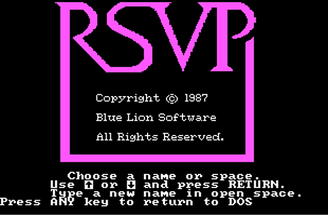 RSVP DOS Game