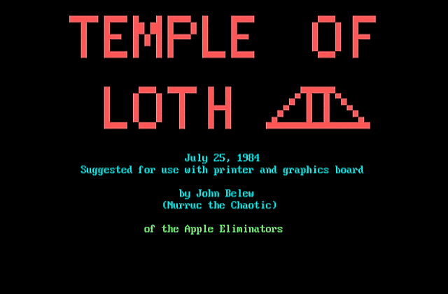 Temple of Loth DOS Game