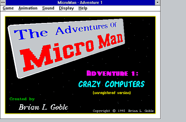 Adventures of Micro Man, The DOS Game