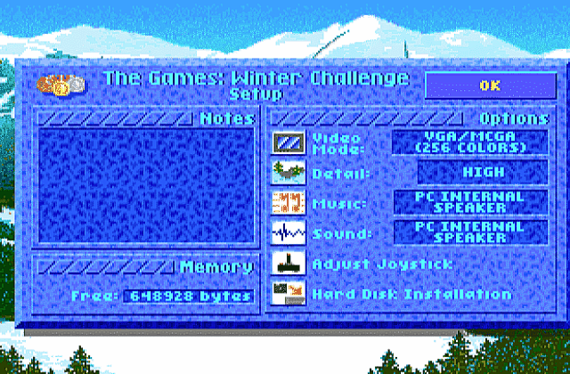 Games- Winter Challenge, The DOS Game