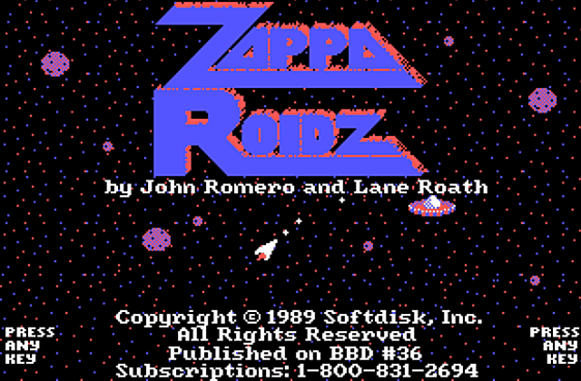 Zappa Roidz DOS Game