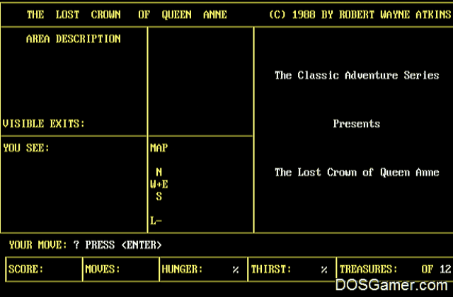Lost Crown of Queen Anne, The DOS Game